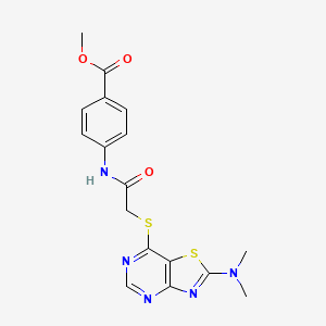 Methyl 4-(2-((2-(dimethylamino)thiazolo[4,5-d]pyrimidin-7-yl)thio)acetamido)benzoate