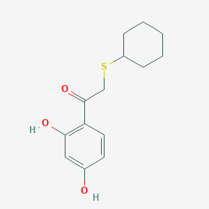 molecular formula C14H18O3S B2568009 2-(Cyclohexylthio)-1-(2,4-dihydroxyphenyl)ethanone CAS No. 401819-93-0