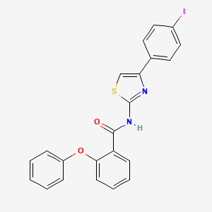 molecular formula C22H15IN2O2S B2568010 N-[4-(4-iodophenyl)-1,3-thiazol-2-yl]-2-phenoxybenzamide CAS No. 328539-55-5