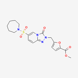 molecular formula C19H22N4O6S B2568038 methyl 5-{[6-(azepane-1-sulfonyl)-3-oxo-2H,3H-[1,2,4]triazolo[4,3-a]pyridin-2-yl]methyl}furan-2-carboxylate CAS No. 1251678-23-5