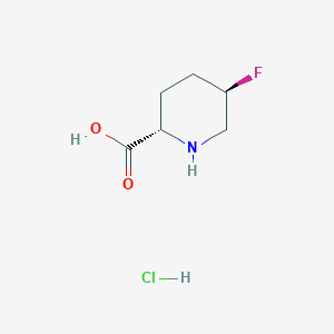 molecular formula C6H11ClFNO2 B2568041 (2S,5R)-5-Fluoropiperidine-2-carboxylic acid;hydrochloride CAS No. 2305202-79-1