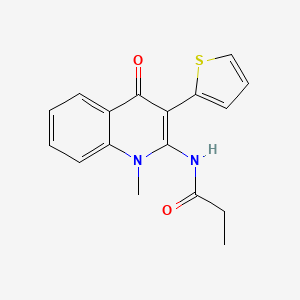 molecular formula C17H16N2O2S B2568048 N-[1-methyl-4-oxo-3-(thiophen-2-yl)-1,4-dihydroquinolin-2-yl]propanamide CAS No. 896843-40-6