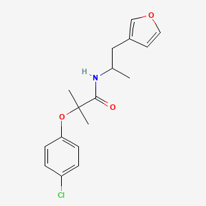 molecular formula C17H20ClNO3 B2568055 2-(4-chlorophenoxy)-N-[1-(furan-3-yl)propan-2-yl]-2-methylpropanamide CAS No. 1788674-62-3