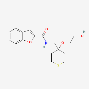 molecular formula C17H21NO4S B2568070 N-((4-(2-hydroxyethoxy)tetrahydro-2H-thiopyran-4-yl)methyl)benzofuran-2-carboxamide CAS No. 2320375-84-4
