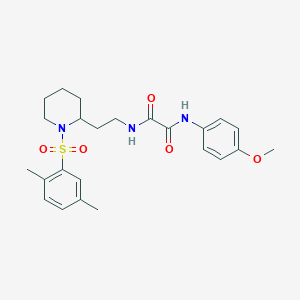 molecular formula C24H31N3O5S B2568079 N-{2-[1-(2,5-dimethylbenzenesulfonyl)piperidin-2-yl]ethyl}-N'-(4-methoxyphenyl)ethanediamide CAS No. 898426-47-6