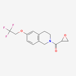 molecular formula C14H14F3NO3 B2568111 Oxiran-2-yl-[6-(2,2,2-trifluoroethoxy)-3,4-dihydro-1H-isoquinolin-2-yl]methanone CAS No. 2411286-36-5