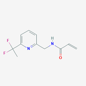 molecular formula C11H12F2N2O B2568122 N-[[6-(1,1-Difluoroethyl)pyridin-2-yl]methyl]prop-2-enamide CAS No. 2361658-01-5