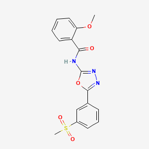 molecular formula C17H15N3O5S B2568170 N-[5-(3-methanesulfonylphenyl)-1,3,4-oxadiazol-2-yl]-2-methoxybenzamide CAS No. 886930-93-4
