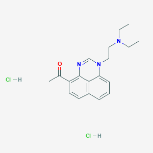 molecular formula C19H25Cl2N3O B025682 Perimidine, 4-acetyl-9-(2-(diethylamino)ethyl)-, dihydrochloride CAS No. 102586-16-3