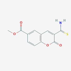 molecular formula C12H9NO4S B2568213 methyl 3-carbamothioyl-2-oxo-2H-chromene-6-carboxylate CAS No. 2415457-12-2