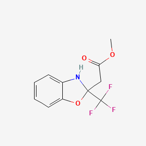 B2568237 2-(Trifluoromethyl)-2,3-dihydrobenzoxazole 2-acetic acid methyl ester CAS No. 1438896-35-5