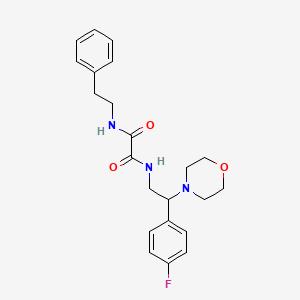 molecular formula C22H26FN3O3 B2568311 N1-(2-(4-fluorophenyl)-2-morpholinoethyl)-N2-phenethyloxalamide CAS No. 941933-11-5