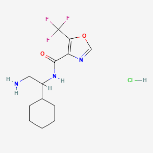B2568337 N-(2-Amino-1-cyclohexylethyl)-5-(trifluoromethyl)-1,3-oxazole-4-carboxamide;hydrochloride CAS No. 2418719-03-4
