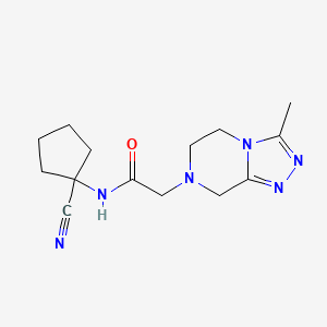 molecular formula C14H20N6O B2568360 N-(1-cyanocyclopentyl)-2-{3-methyl-5H,6H,7H,8H-[1,2,4]triazolo[4,3-a]pyrazin-7-yl}acetamide CAS No. 1311506-04-3
