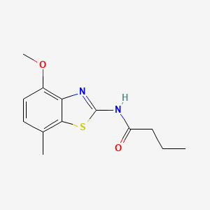 molecular formula C13H16N2O2S B2568379 N-(4-methoxy-7-methyl-1,3-benzothiazol-2-yl)butanamide CAS No. 868230-92-6