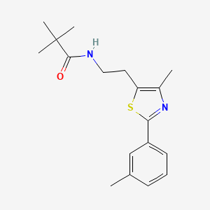B2568398 2,2-dimethyl-N-[2-[4-methyl-2-(3-methylphenyl)-1,3-thiazol-5-yl]ethyl]propanamide CAS No. 893996-49-1