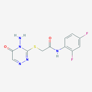B2568428 2-[(4-amino-5-oxo-1,2,4-triazin-3-yl)sulfanyl]-N-(2,4-difluorophenyl)acetamide CAS No. 869068-26-8
