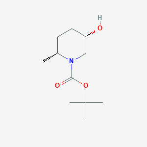 molecular formula C11H21NO3 B2568429 tert-Butyl (2R,5S)-5-hydroxy-2-methylpiperidine-1-carboxylate CAS No. 1616373-52-4