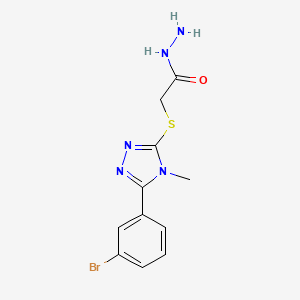 molecular formula C11H12BrN5OS B2568433 2-{[5-(3-bromophenyl)-4-methyl-4H-1,2,4-triazol-3-yl]thio}acetohydrazide CAS No. 697787-28-3