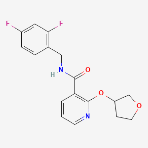 molecular formula C17H16F2N2O3 B2568443 N-[(2,4-difluorophenyl)methyl]-2-(oxolan-3-yloxy)pyridine-3-carboxamide CAS No. 2034272-23-4