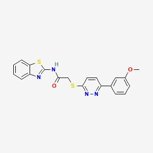 molecular formula C20H16N4O2S2 B2568448 N-(1,3-benzothiazol-2-yl)-2-{[6-(3-methoxyphenyl)pyridazin-3-yl]sulfanyl}acetamide CAS No. 896048-68-3