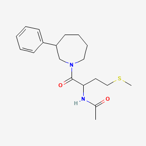 molecular formula C19H28N2O2S B2568454 N-(4-(methylthio)-1-oxo-1-(3-phenylazepan-1-yl)butan-2-yl)acetamide CAS No. 2034209-99-7
