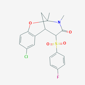4-Chloro-12-(4-fluorobenzenesulfonyl)-9,10-dimethyl-8-oxa-10-azatricyclo[7.3.1.0^{2,7}]trideca-2,4,6-trien-11-one