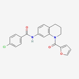4-chloro-N-[1-(2-furoyl)-1,2,3,4-tetrahydroquinolin-7-yl]benzamide