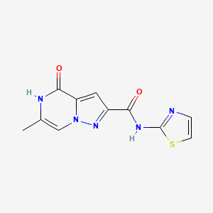 6-methyl-4-oxo-N-(thiazol-2-yl)-4,5-dihydropyrazolo[1,5-a]pyrazine-2-carboxamide