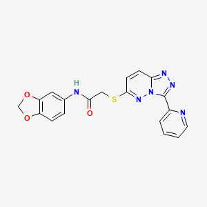 molecular formula C19H14N6O3S B2568485 N-(2H-1,3-benzodioxol-5-yl)-2-{[3-(pyridin-2-yl)-[1,2,4]triazolo[4,3-b]pyridazin-6-yl]sulfanyl}acetamide CAS No. 868967-61-7