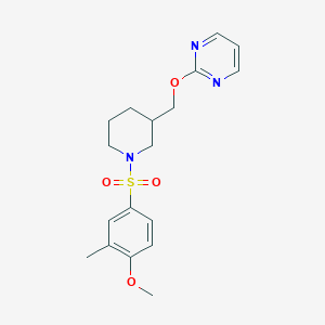 2-[[1-(4-Methoxy-3-methylphenyl)sulfonylpiperidin-3-yl]methoxy]pyrimidine
