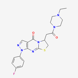 12-[2-(4-Ethylpiperazin-1-yl)-2-oxoethyl]-6-(4-fluorophenyl)-10-thia-1,5,6,8-tetrazatricyclo[7.3.0.03,7]dodeca-3(7),4,8-trien-2-one