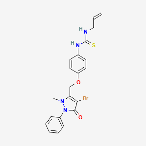 4-Bromo-2-methyl-1-phenyl-3-((4-(((prop-2-enylamino)thioxomethyl)amino)phenoxy)methyl)-3-pyrazolin-5-one
