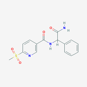 N-(2-Amino-2-oxo-1-phenylethyl)-6-methylsulfonylpyridine-3-carboxamide