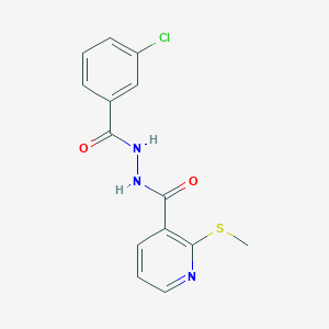 molecular formula C14H12ClN3O2S B2568503 N'-(3-chlorobenzoyl)-2-methylsulfanylpyridine-3-carbohydrazide CAS No. 785799-43-1