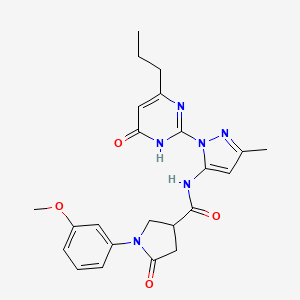 1-(3-methoxyphenyl)-N-(3-methyl-1-(6-oxo-4-propyl-1,6-dihydropyrimidin-2-yl)-1H-pyrazol-5-yl)-5-oxopyrrolidine-3-carboxamide