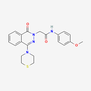 molecular formula C21H22N4O3S B2568508 N-(4-methoxyphenyl)-2-[1-oxo-4-(thiomorpholin-4-yl)-1,2-dihydrophthalazin-2-yl]acetamide CAS No. 1251672-90-8