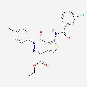 Ethyl 5-(3-chlorobenzamido)-4-oxo-3-(p-tolyl)-3,4-dihydrothieno[3,4-d]pyridazine-1-carboxylate