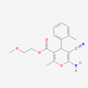 2-methoxyethyl 6-amino-5-cyano-2-methyl-4-(2-methylphenyl)-4H-pyran-3-carboxylate