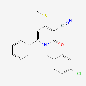 1-(4-Chlorobenzyl)-4-(methylsulfanyl)-2-oxo-6-phenyl-1,2-dihydro-3-pyridinecarbonitrile