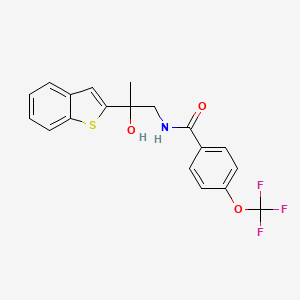 molecular formula C19H16F3NO3S B2568531 N-[2-(1-benzothiophen-2-yl)-2-hydroxypropyl]-4-(trifluoromethoxy)benzamide CAS No. 2034547-86-7