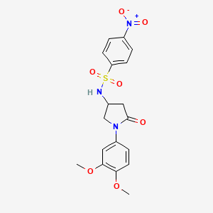 N-(1-(3,4-dimethoxyphenyl)-5-oxopyrrolidin-3-yl)-4-nitrobenzenesulfonamide