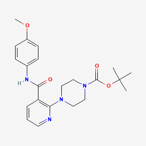 molecular formula C22H28N4O4 B2568553 Tert-butyl 4-[3-[(4-methoxyphenyl)carbamoyl]pyridin-2-yl]piperazine-1-carboxylate CAS No. 551921-09-6
