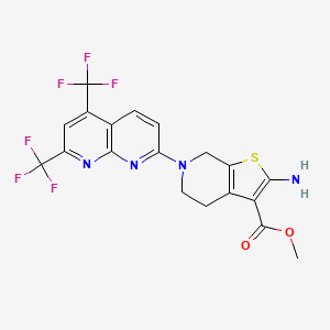 Methyl 2-amino-6-[5,7-bis(trifluoromethyl)[1,8]naphthyridin-2-yl]-4,5,6,7-tetrahydrothieno[2,3-c]pyridine-3-carboxylate