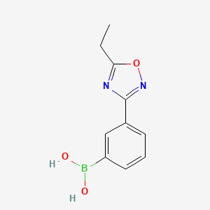 molecular formula C10H11BN2O3 B2568568 3-(5-Ethyl-1,2,4-oxadiazol-3-yl)phenylboronic acid CAS No. 2096339-56-7