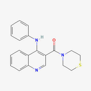 molecular formula C20H19N3OS B2568572 (4-(Phenylamino)quinolin-3-yl)(thiomorpholino)methanone CAS No. 1358708-09-4