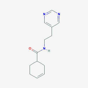 molecular formula C13H17N3O B2568576 N-(2-(pyrimidin-5-yl)ethyl)cyclohex-3-enecarboxamide CAS No. 2034396-73-9