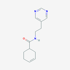 N-(2-(pyrimidin-5-yl)ethyl)cyclohex-3-enecarboxamide