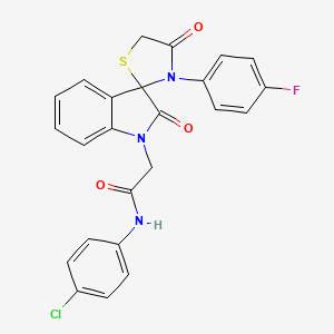 molecular formula C24H17ClFN3O3S B2568583 N-(4-chlorophenyl)-2-(3'-(4-fluorophenyl)-2,4'-dioxospiro[indoline-3,2'-thiazolidin]-1-yl)acetamide CAS No. 894554-22-4