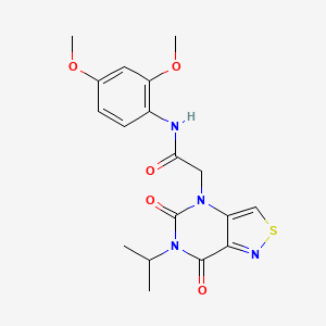 molecular formula C18H20N4O5S B2568629 N-(2,4-dimethoxyphenyl)-2-(6-isopropyl-5,7-dioxo-6,7-dihydroisothiazolo[4,3-d]pyrimidin-4(5H)-yl)acetamide CAS No. 1251620-18-4
